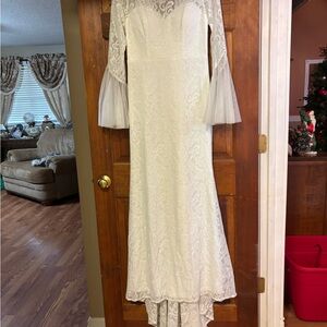Ever Pretty White Long Sleeve Lace Dress